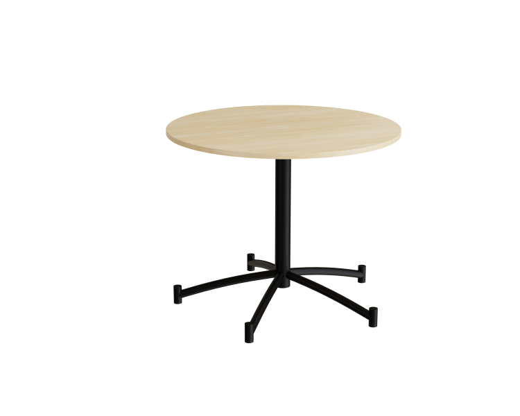 Zam rundt kantinebord Ø90cm lyddæmpende birk laminat på sort stel