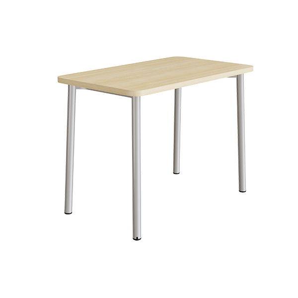 B&oslash;rnebord 120x70cm i birk h&oslash;jtrykslaminat med alugr&aring;t stel, h&oslash;jde 90cm