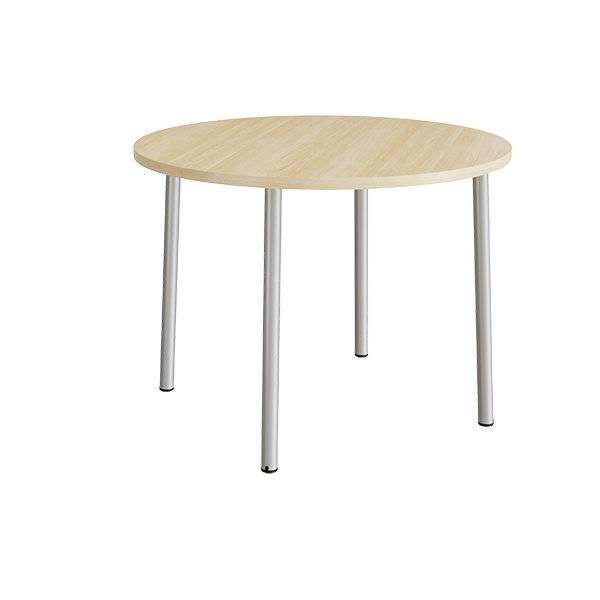 Rundt b&oslash;rnebord &Oslash;120cm i birk h&oslash;jtrykslaminat med alugr&aring;t stel, h&oslash;jde 90cm 