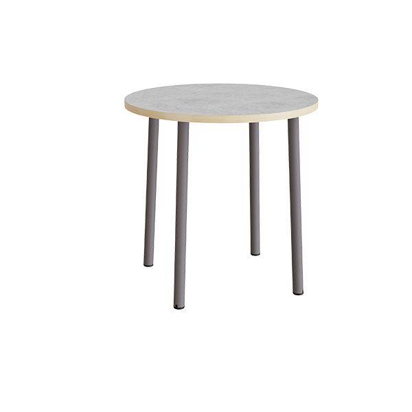Rundt b&oslash;rnebord &Oslash;90cm i lys gr&aring; linoleum med gr&aring;t stel, h&oslash;jde 90cm 