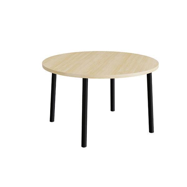 Rundt b&oslash;rnebord &Oslash;120cm i lydd&aelig;mpende birk laminat med sort stel, h&oslash;jde 72cm