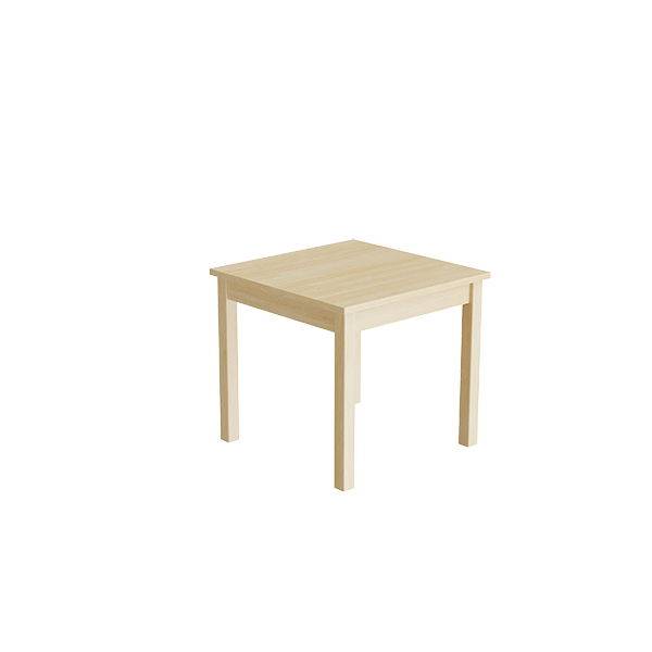 Elevbord 60x60cm i lydd&aelig;mpende birk laminat med massive birk ben, h&oslash;jde 55cm