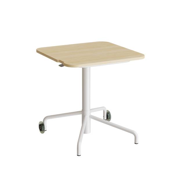 Smile bord 65x65cm i birk laminat med hvidt stel