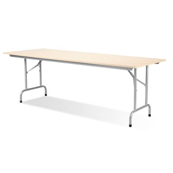 Klapbord Rico 160x80cm med ahorn bordplade og alugr&aring;t stel