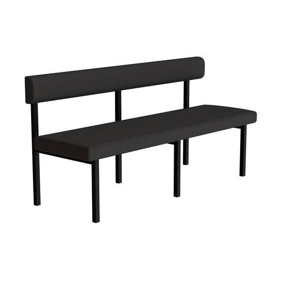 Sofa &Ouml;stra 2-personers i sort tekstil med sort stel