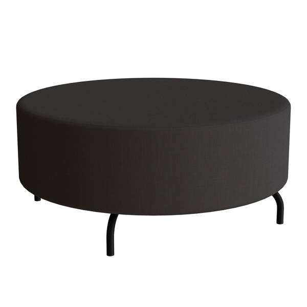 Siddepuf Hilma Ø100cm i sort tekstil med sort stel