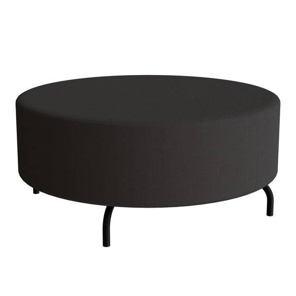Siddepuf Hilma &Oslash;100cm i sort tekstil med sort stel