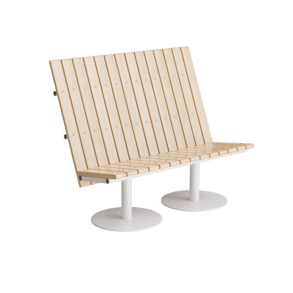 Cirkum sofab&aelig;nk 2 personers h&oslash;j i massiv birk med hvidt stel