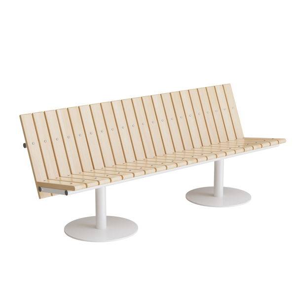 Cirkum sofab&aelig;nk 3 personers lav i massiv birk med hvidt stel