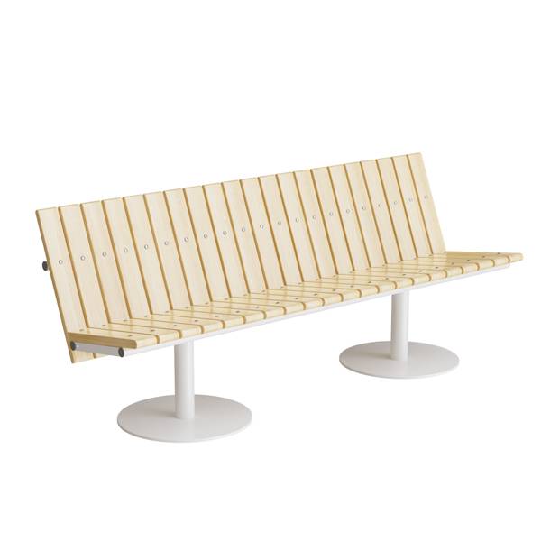 Cirkum sofabænk 3 personers lav i massiv eg med hvidt stel