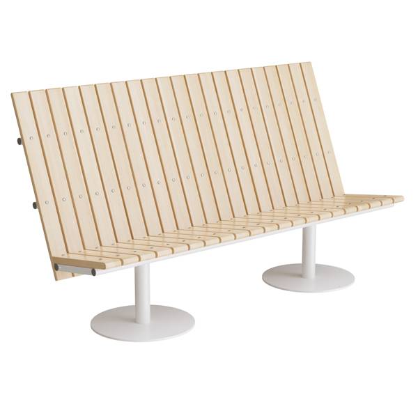 Cirkum sofab&aelig;nk 3 personers h&oslash;j i massiv birk med hvidt stel