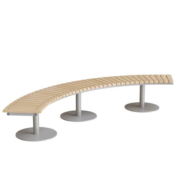 Cirkum siddeb&aelig;nk 90&deg; buet i massiv birk med alugr&aring;t stel