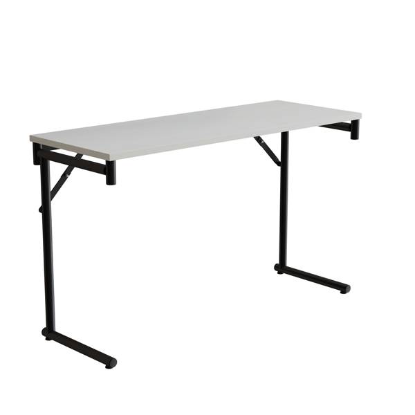 Klapbord Silhuett 120x45cm med hvid HPL bordplade, sort stel