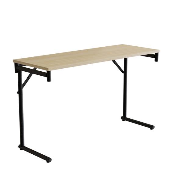 Klapbord Silhuett 120x45cm med birk HPL bordplade, sort stel