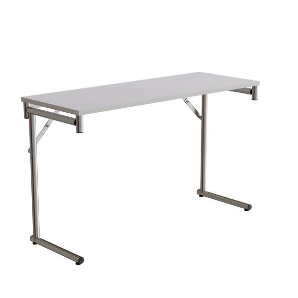 Klapbord Silhuett 120x45cm med gr&aring; HPL bordplade, krom stel