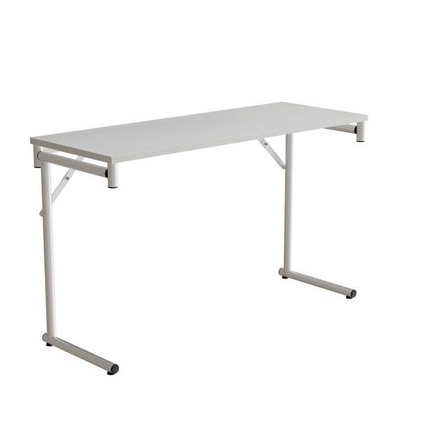 Klapbord Silhuett 120x45cm med hvid HPL bordplade, hvidt stel