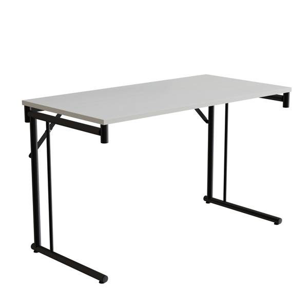 Klapbord Silhuett 120x60cm med hvid HPL bordplade, sort stel