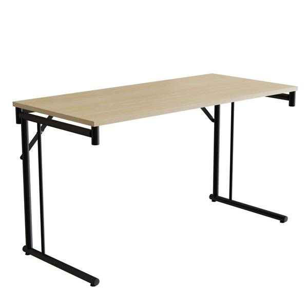Klapbord Silhuett 130x60cm med birk HPL bordplade, sort stel