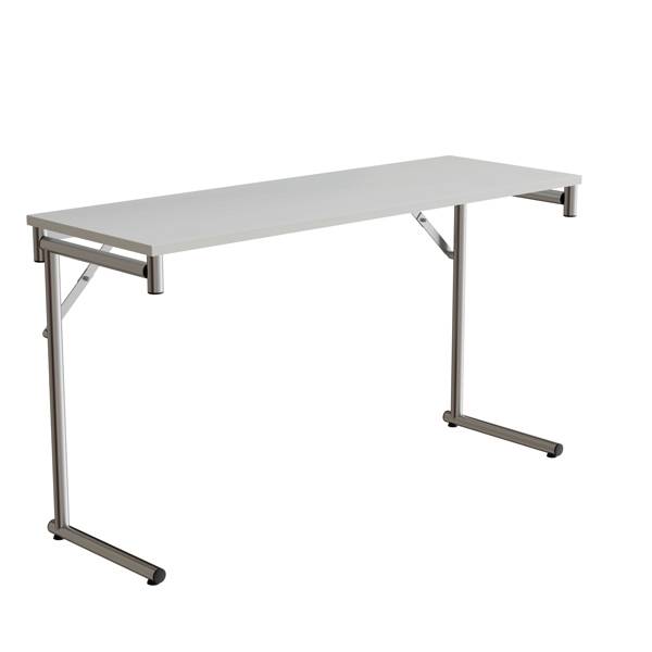 Klapbord Silhuett 130x45cm med hvid HPL bordplade, krom stel