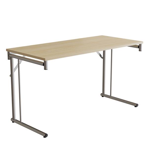 Klapbord Silhuett 130x60cm med birk HPL bordplade, krom stel