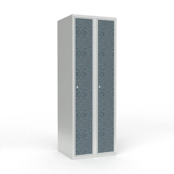 Skoleskab 60x55x175cm, lige tag, sorte døre med cylinderlåse