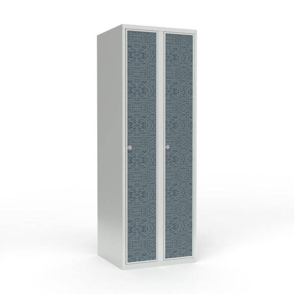 Skoleskab 60x55x175cm, lige tag, sorte døre med greb til hængelåse