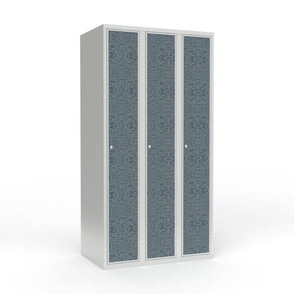 Skoleskab 90x55x175cm, lige tag, sorte d&oslash;re med cylinderl&aring;se