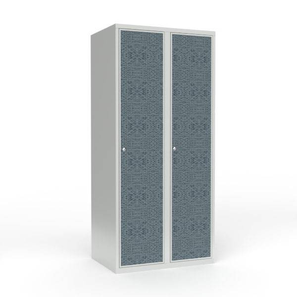 Skoleskab 80x55x175cm, lige tag, sorte døre med cylinderlåse