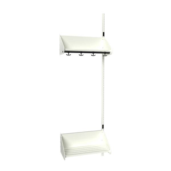 BST garderobe p&aring;bygningssektion model F med 2 pladser 600mm hvid