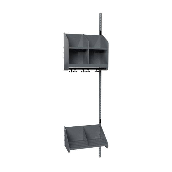 BST garderobe p&aring;bygningssektion model A  2 pladser 500mm m&oslash;rk gr&aring;