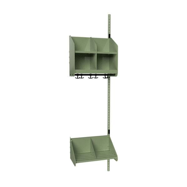 BST garderobe p&aring;bygningssektion model A med 2 pladser 500mm gr&oslash;n