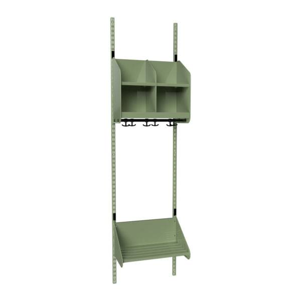 BST garderobe startsektion model B med 2 pladser 500mm grøn