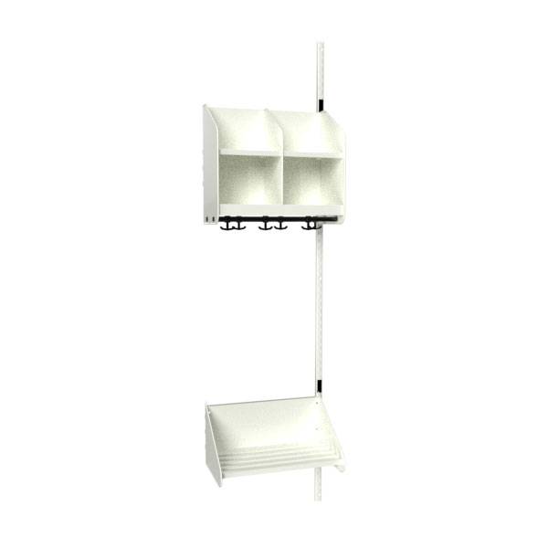 BST garderobe p&aring;bygningssektion model B med 2 pladser 500mm hvid