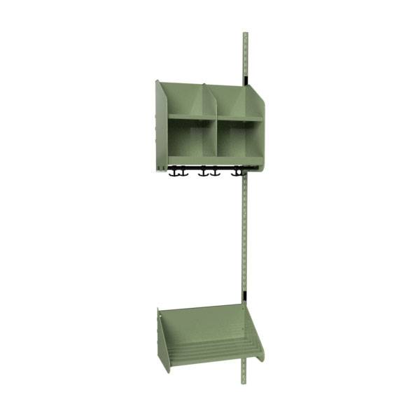 BST garderobe p&aring;bygningssektion model B med 2 pladser 500mm gr&oslash;n