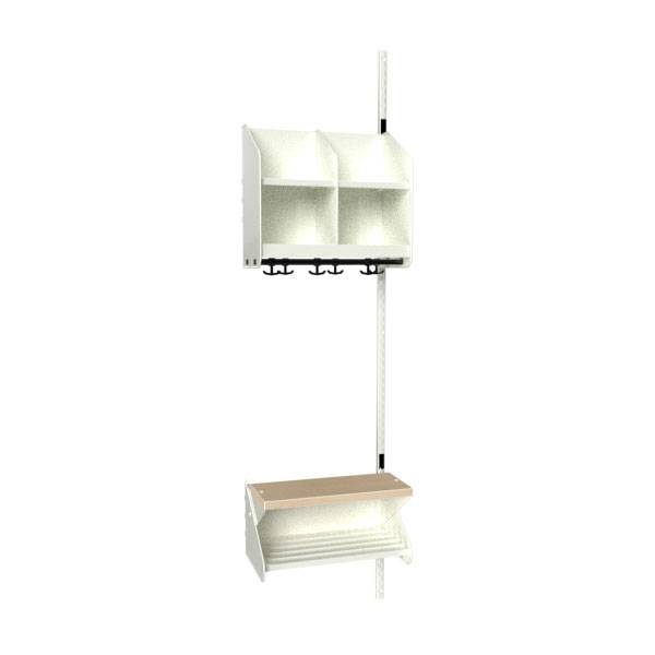 BST garderobe p&aring;bygningssektion model D med 2 pladser 500mm hvid