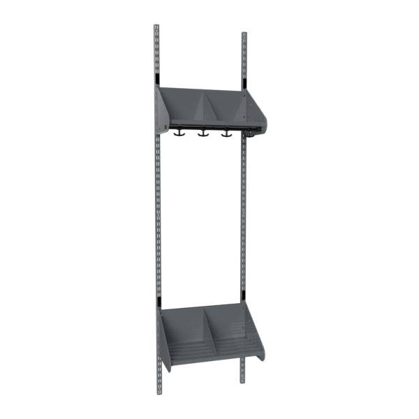 BST garderobe startsektion model E med 2 pladser 500mm m&oslash;rk gr&aring;