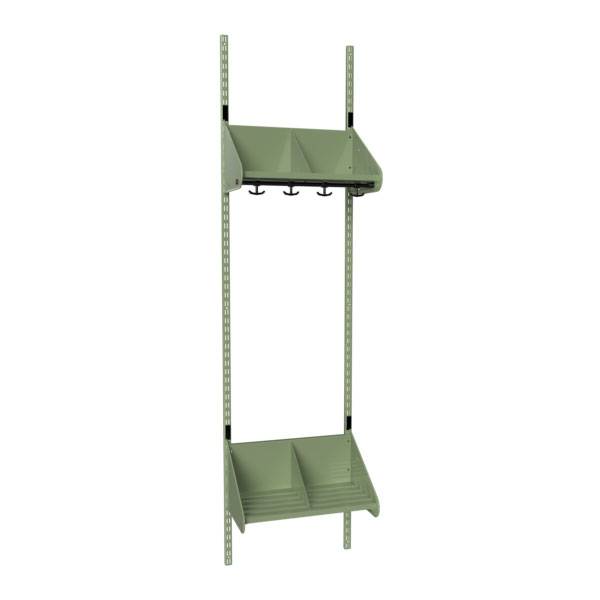 BST garderobe startsektion model E med 2 pladser 500mm gr&oslash;n