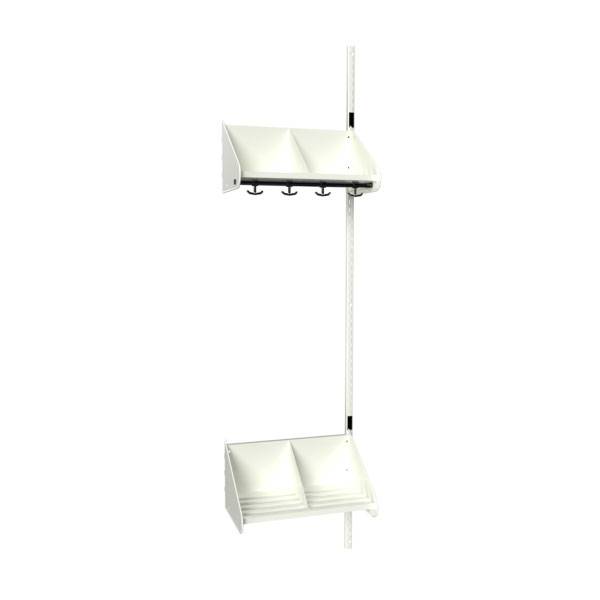 BST garderobe p&aring;bygningssektion model E med 2 pladser 500mm hvid