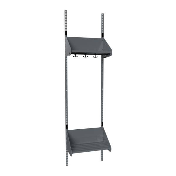 BST garderobe startsektion model F med 2 pladser 500mm m&oslash;rk gr&aring;