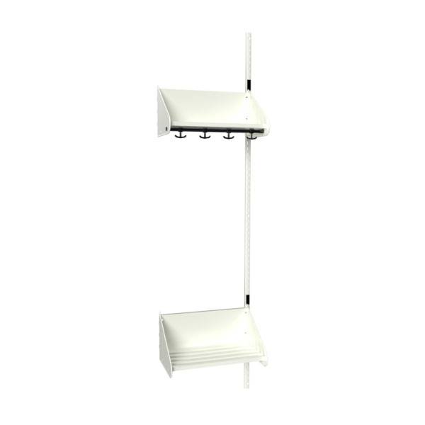 BST garderobe p&aring;bygningssektion model F med 2 pladser 500mm hvid