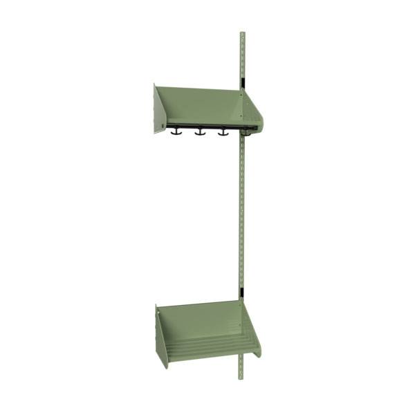 BST garderobe p&aring;bygningssektion model F med 2 pladser 500mm gr&oslash;n