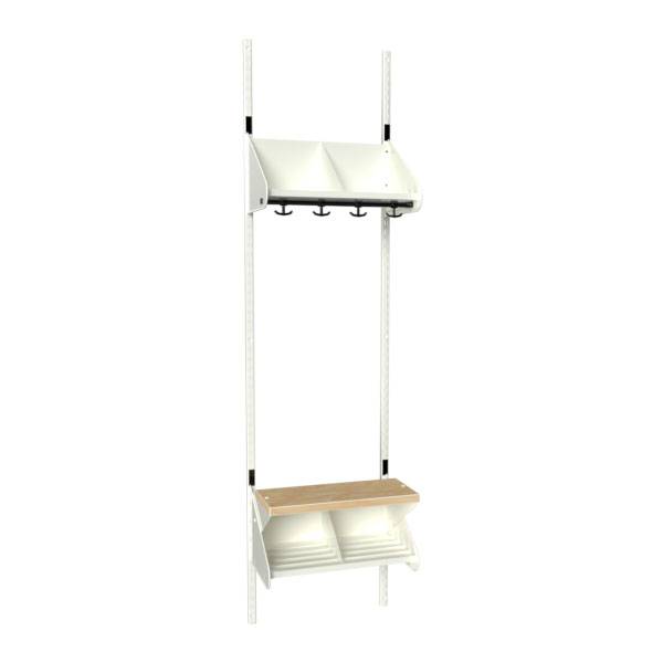 BST garderobe startsektion model G med 2 pladser 500mm hvid