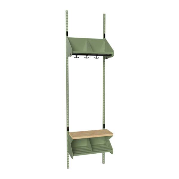 BST garderobe startsektion model G med 2 pladser 500mm grøn