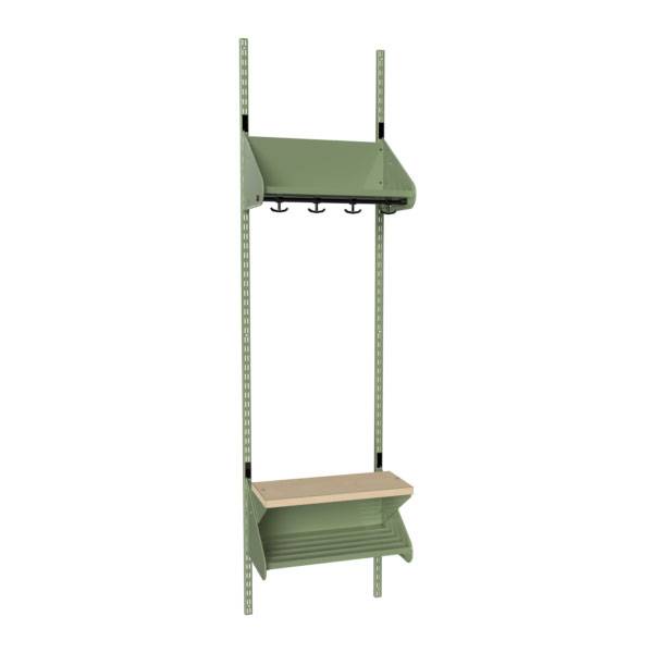 BST garderobe startsektion model H med 2 pladser 500mm gr&oslash;n