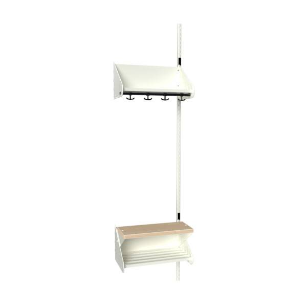 BST garderobe p&aring;bygningssektion model H med 2 pladser 500mm hvid
