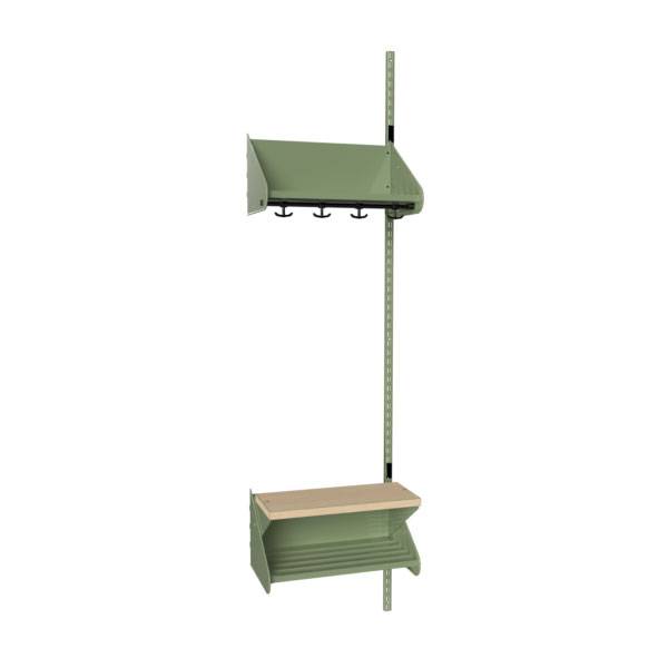 BST garderobe p&aring;bygningssektion model H med 2 pladser 500mm gr&oslash;n