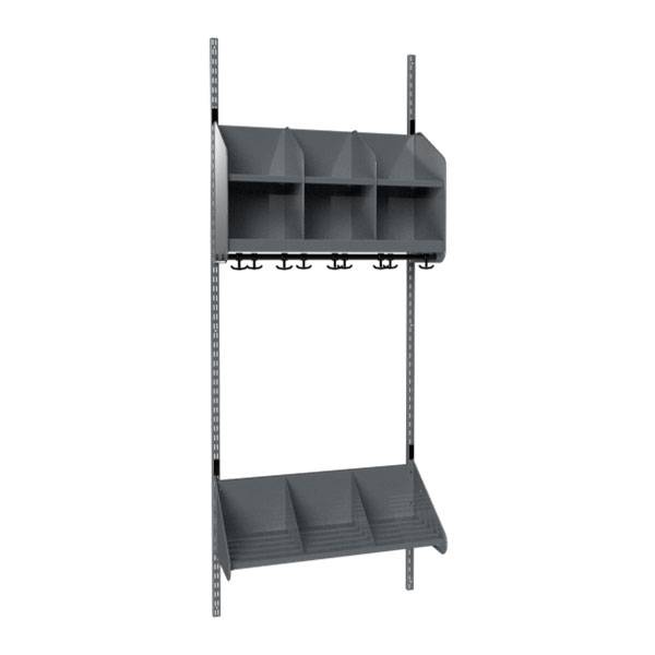 BST garderobe startsektion model A med 3 pladser 750mm m&oslash;rk gr&aring;