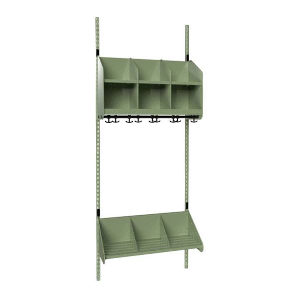 BST garderobe startsektion model A med 3 pladser 750mm gr&oslash;n