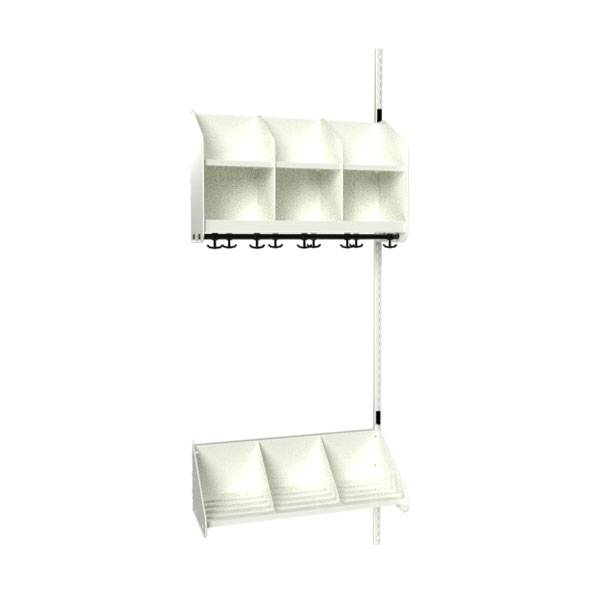 BST garderobe p&aring;bygningssektion model A 3 pladser 750mm hvid