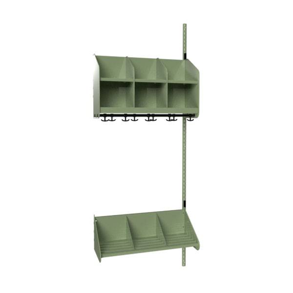 BST garderobe p&aring;bygningssektion model A 3 pladser 750mm gr&oslash;n